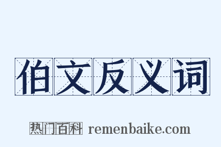 伯文反义词是什么意思的图片